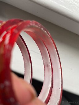 Starožitné bangle - skleněné jablonecké kroužky - 6
