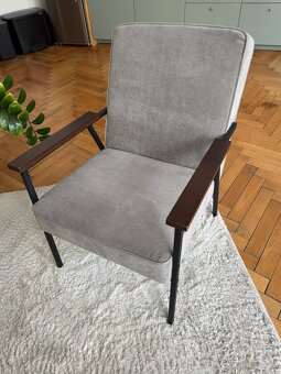 Šedé retro křesílko - 6