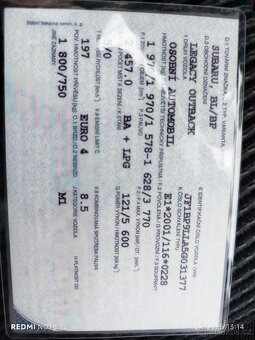 Subaru legacy outback kombi 4x4 LPG,automat - 6