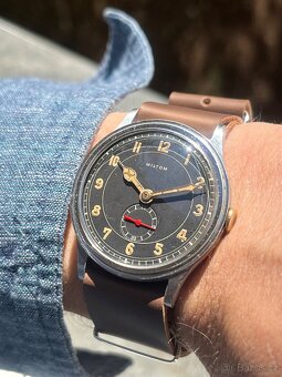 Velke Hodinky Miltom vojenske/ letecke cerny ciselnik - 6