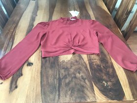 Nová Dívčí splývavá halenka  s uzlem, z. Mango, v.S - 6