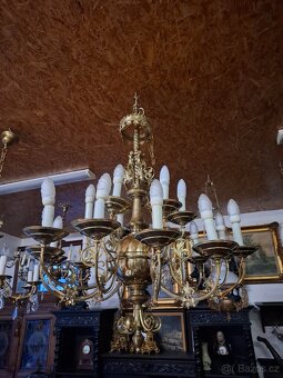 Barokní mosazný lustr FRANCIE 1920 - 6