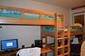 Vyvýšená 2 postel s prostorem dole,NADSTAVBA, masiv dřevo - 6