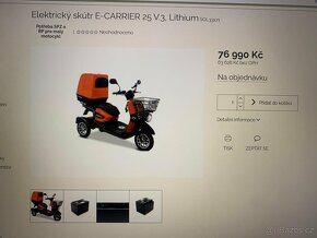 Elektrický skútr ROLEKTRO E-CARRIER 25 s kufrem - 6