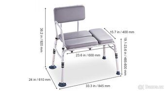 Sprchové polstrované sedátko/lavice s opěradlem, nos. 227 kg - 6