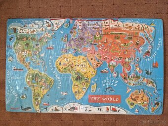 Mapa světa - magnetické vkládací puzzle 92 ks - 6