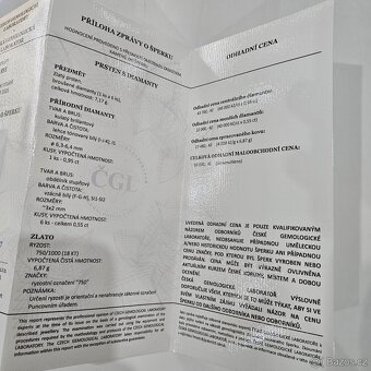 Zlatý (18k.) prsten s diamanty - 6