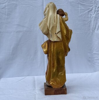 Dřevěná socha Panna Marie s Ježíškem polychromie - 6