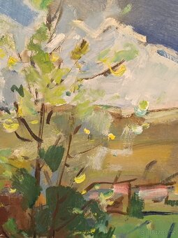 Obraz Jana Lieblová, ves na Vysočině, olej 63x73 - 6
