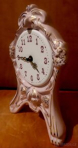 Porcelánové hodiny zlacené - 6