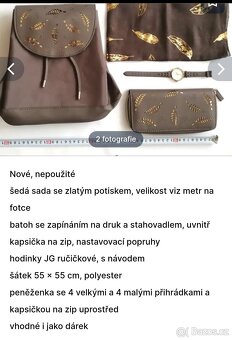 Dámský batůžek,peněženka,hodinky a šátek nové - 6
