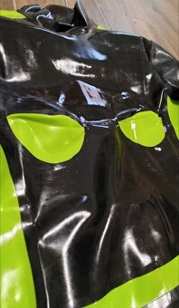 Latexovy catsuit - zeleno/čierný - 6