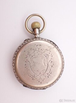 Starožitné dvoupláštové stříbrné kapesní hodinky - 6