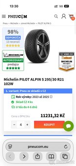 295/30 R21 Nové Michelin Pilot Alpin 5 R.2022 - 6