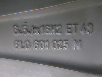 Letní alu sada - originál Seat 5x100 6,5Jx16 ET43 6L0601025M - 6
