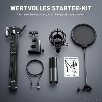 USB herní mikrofon Tonor Q9, černý.se stativem - 6