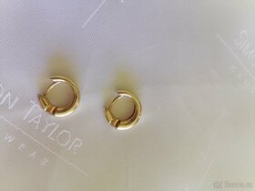 Zlaté luxusní náušnice kreolové s diamanty 0,35ct - 6
