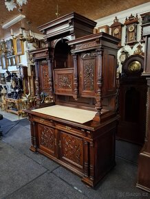 Starožitný masivní příborník s mramorem - 6