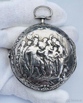 VZÁCNÉ PÁNSKÉ STŘÍBRNÉ BAROKNÍ ŠPINDLOVKY TRABET - LONDON - 6