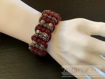 Paracord náramek (18 cm) red - bronze - 6