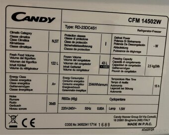 Lednice s mrazákem CANDY - 6