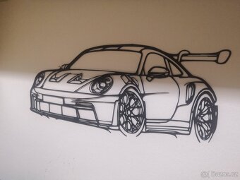 Minimalistické Kovové Nástěnné Umění – Sportovní Auto - 6
