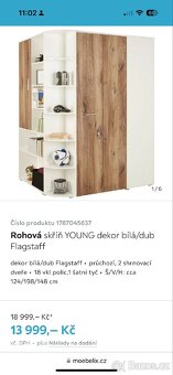 Velká rohová skříň s bočním věšákem - 6