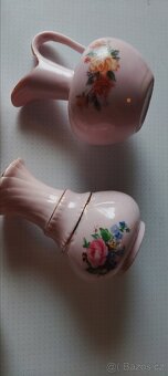 Růžový porcelán 4 kusy - 6