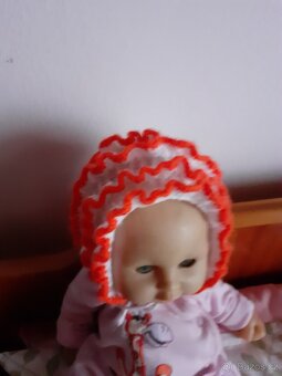 Retro zavinovačka, plátěné  košilky  kojenecké ,čepičky - 6