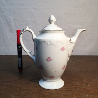 Konvice a cukřenka s kvítky Schlaggenvald Slavkov 1918 - 6