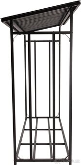 Přístřešek na dřevo (dřevník), černá ocel, 185 × 185 × 70 cm - 6