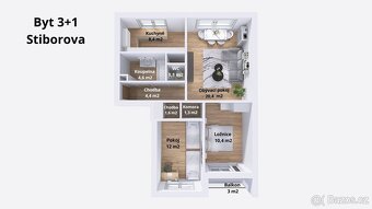 Pronájem, byt 3+1 s balkónem, Olomouc, Neředín - 6