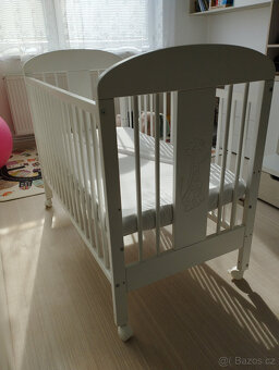 Puppolina Olina dětská kvalitní postýlka Bílá stahovací bok - 6