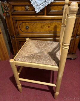 Dřevěné židle s proutěným vypletem - 6