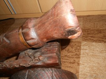 Staré dřevěné dělo 52 cm - drobné vady stáří - foto - 6