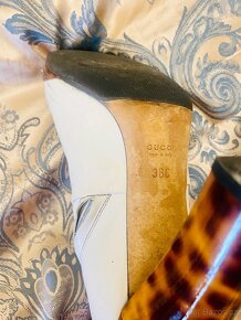Gucci kotníčkové elegantní kožené boty, vel.38 - 6