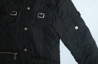 Černá zimní dlouhá prošívaná bunda, vel. 38, zn. Superstar - 6