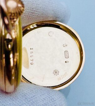 14K ZLATÉ ART DECO KAPESNÍ HODINKY TOP STAVU - FUNKČNÍ - 6