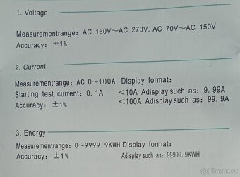Měřič energie, wattmetr Tomzn TOVAE-100 - 6