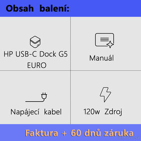HP USB-C Dock G5 EURO (NOVÝ) + ADAPTÉR + FAKTURA - 6