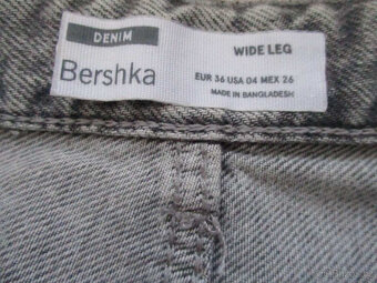 Dámské rifle šedé wide leg high waist Bershka S 36 nové - 6