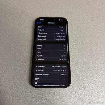 iPhone 15 Pro 512GB černý, pěkný stav, 12 měsíců záruka - 6