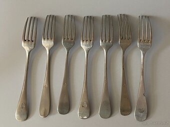 vidličky staré vidličky alpaka příbory značené postříbřené - 6