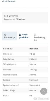 Polyuretanové - Litinová kolečka - 6