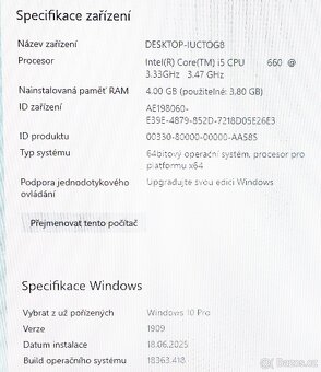 Stolní počítač1 HP Compaq 8100 Elite SFF, i5, 4GB - 6