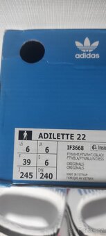 Nové pantofle Adidas Adilette 22, vel. 39 - 6