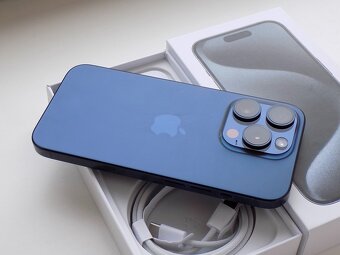 APPLE iPhone 15 Pro 256GB Modrý Titan - ZÁRUKA - TOP STAV - 6