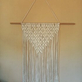 Boho nástěnná dekorace / smetanová - 6