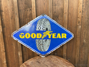 Originální oboustranná smaltovaná cedule Good Year - 6