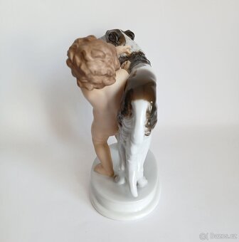 Porcelánová figurka puttiho a barzoje - Rosenthal - Německo - 6